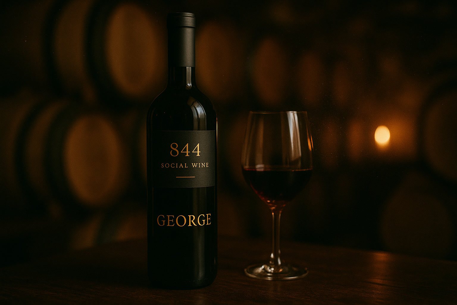 Founder bottle with engraved name inside the 844 cellar